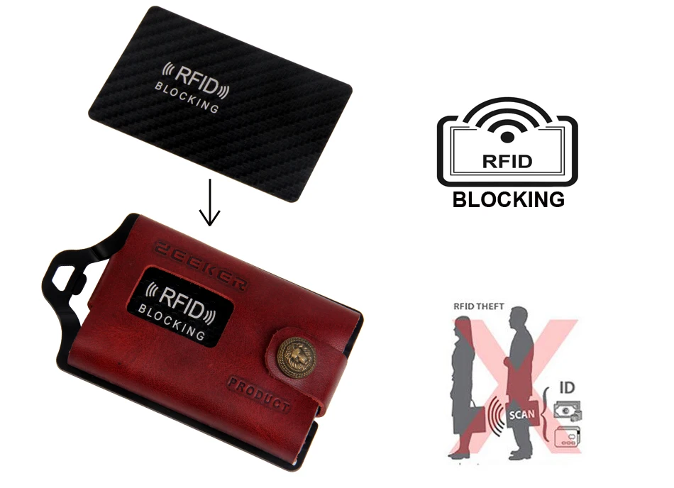 ZEEKER RFID Блокировка кредитный держатель для карт/протектор Серебряный Металл/нержавеющая сталь дорожный кошелек/Чехол для мужчин