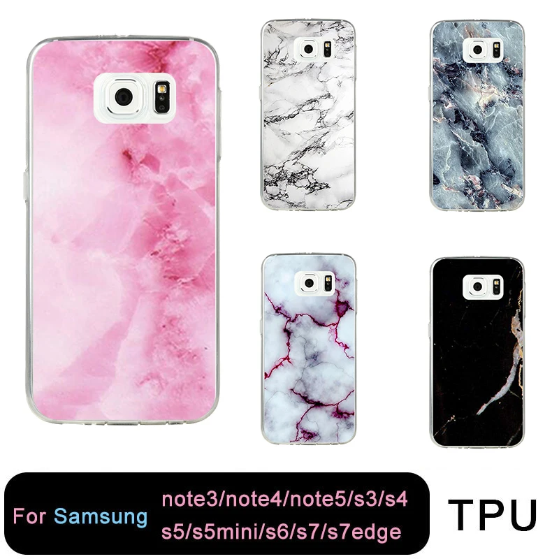 

TPU Clear Phone Case For samsung S8 s6 s7 edge s4 s5 s3 C5 C9 note3 note4 note5 Coloful Soft Marble Case Free shipping
