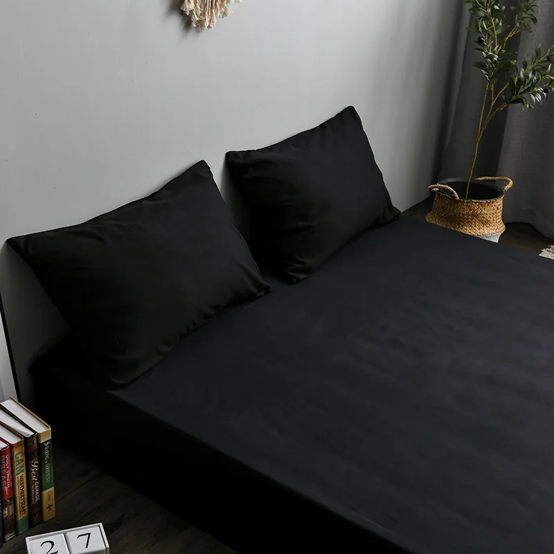  Super soft solid Fitted Sheet Mattress Cover with All-around Elastic Rubber Band Bed Sheet Hot Sell