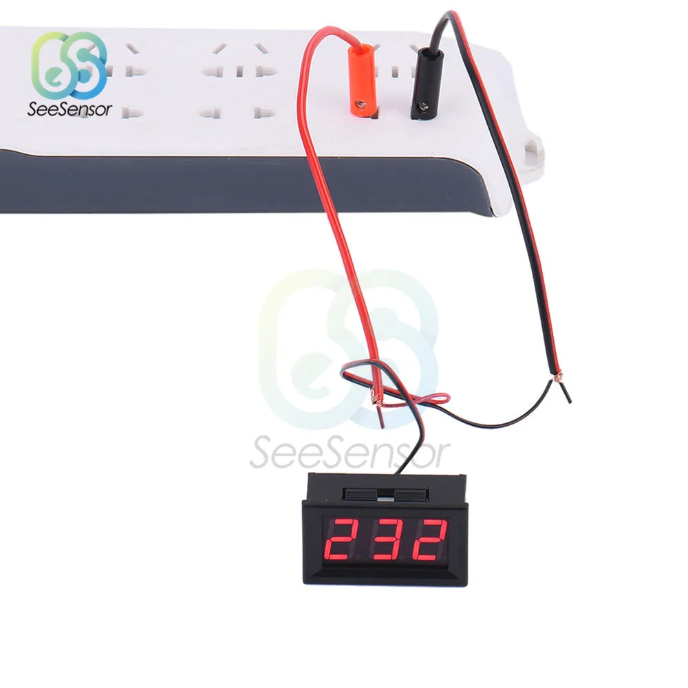 

Mini Digital Voltmeter AC 70-500V Panel Volt Voltage Meter Tester 0.56" Red LED Display AC 110V 220V