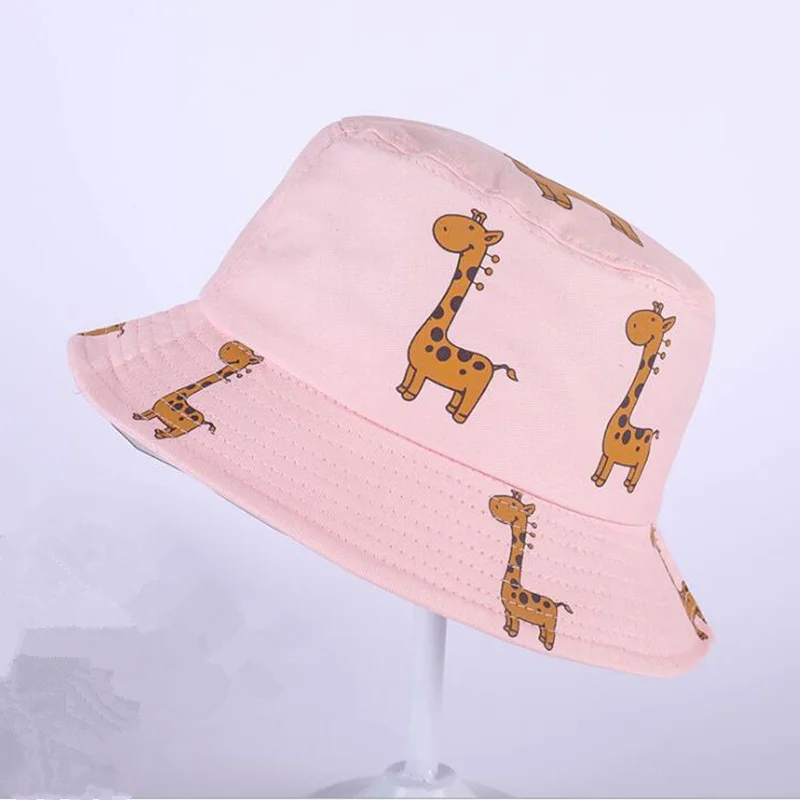 

Spring 100% Washed Cotton Bucket Hat Outdoor Cap Fawn Print Boonie Women and Mens Fisherman Hat