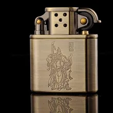 Зажигалка без топлива) винтажная металлическая масляная зажигалка, Высококачественная медная бензиновая зажигалка, можно положить в сигаретную коробку