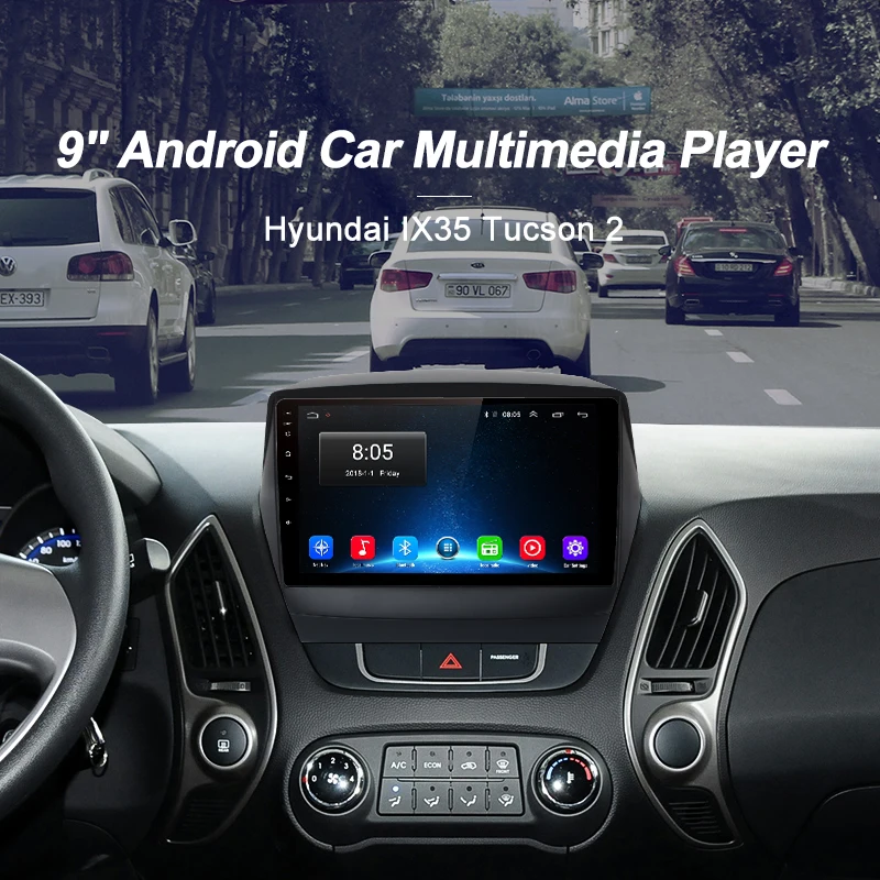 Best AWESAFE 2 din Android 8.1 Car Radio Multimedia video player gps navigation For Hyundai IX35 Tucson 2 LM  2011 2012 2013 2014 1