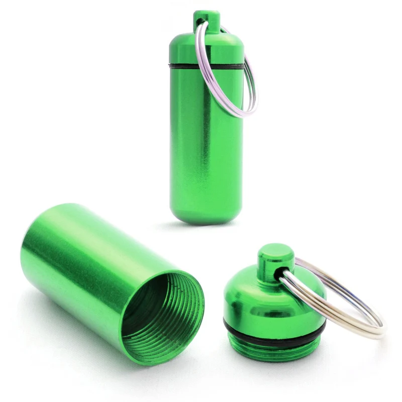

6pcs Small Pill Case Outdoor Portable First Aid Container Water Resistant ID Bottle Holder Key Ring for the Old and Kids RJ99
