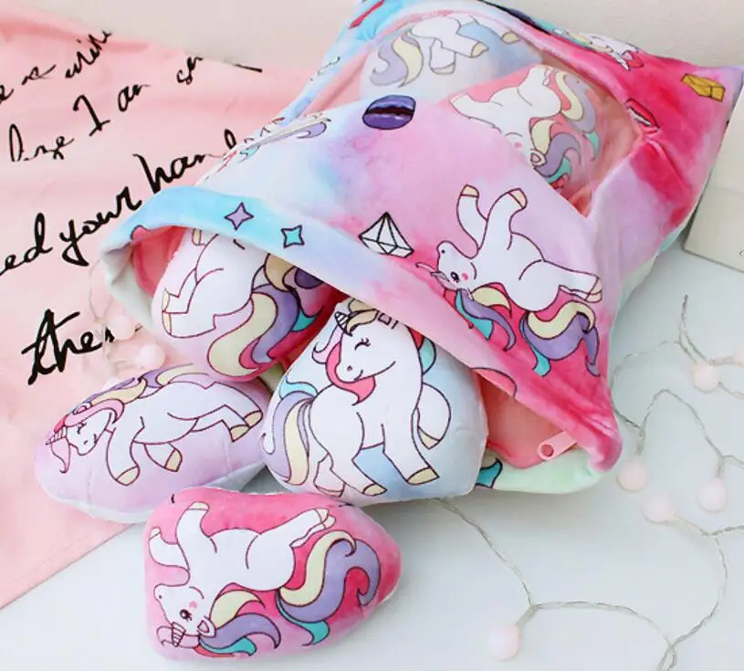 Милый маленький цыпленок, SAN-X, кролик, морской лев, кошка, плюшевый мешок, креативный подарок на день рождения, игрушки для подруги, детская мягкая подушка, кукла - Цвет: unicorn