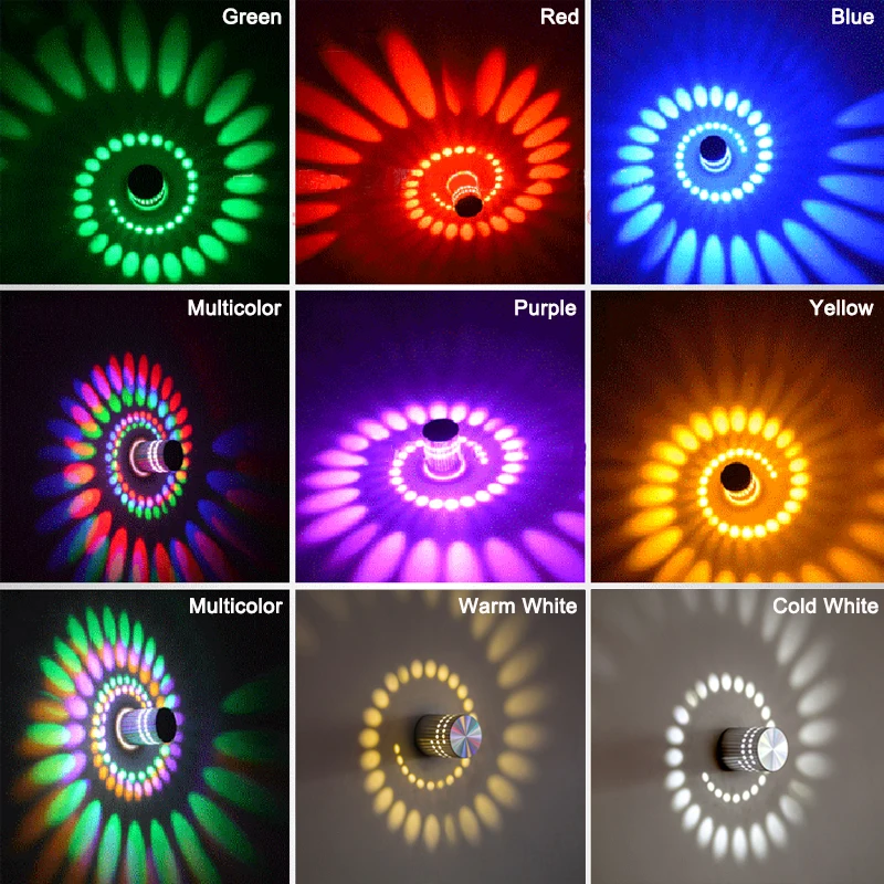 Светодиодный настенный светильник RGB 3 Вт современный светящееся освещение бра