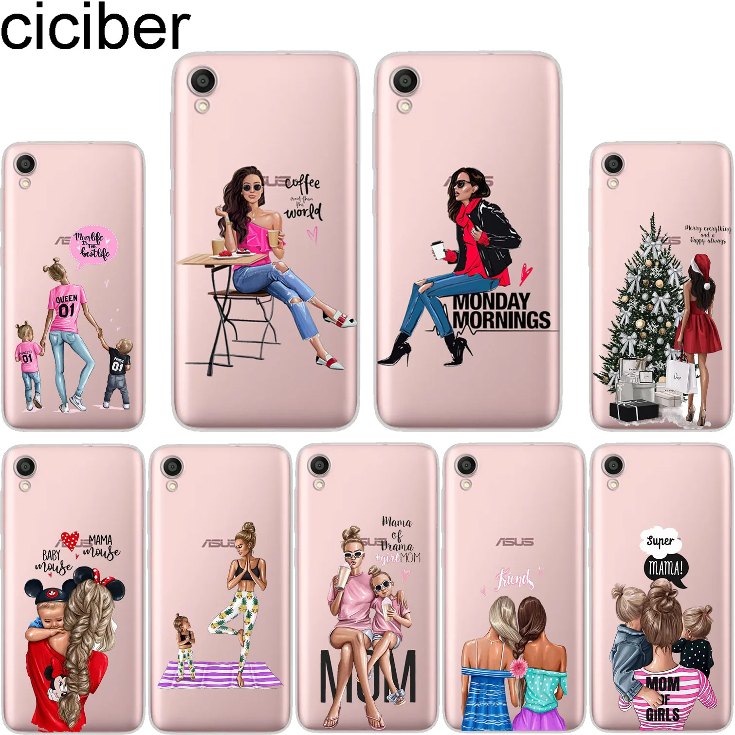 

ciciber For ASUS ZenFone Live L1 V 3 GO Zoom Soft Silicone Cover Clear TPU For ZenFone MAX Pro Plus Lite L1 M1 Phone Cases Girl