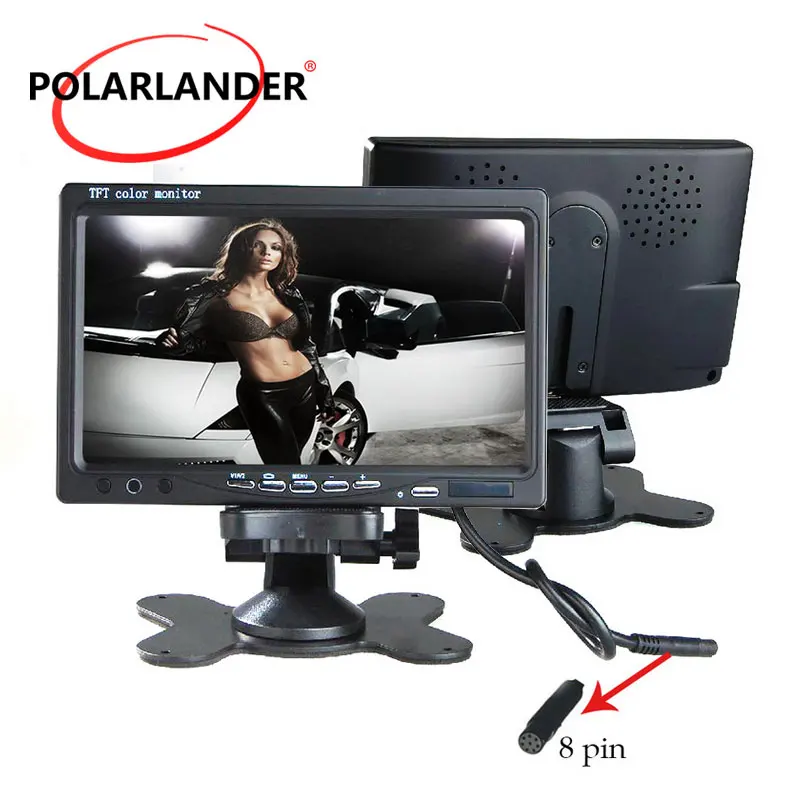 7 &quotLCD 4CH DC12V 24V видео вход Автомобильный монитор для фронтальной камеры заднего