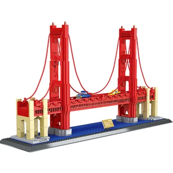 

Street View Series Golden Gate Bridge 1977Pcs Building Blocks sets Educational Toys hobbies for Kids gifts Compatible With Toys