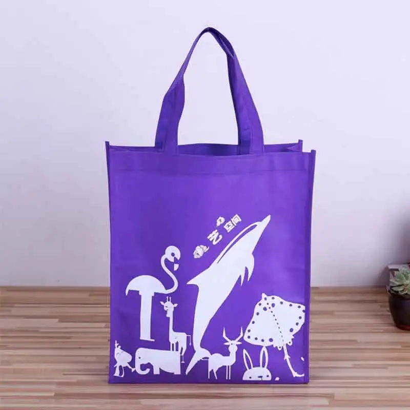 

100pcs Custom Logo Printing Non Woven Recycle Bag Promotion Eco-friendly Polypropylene Shopping Bag Tote Pouch Storage Handbag