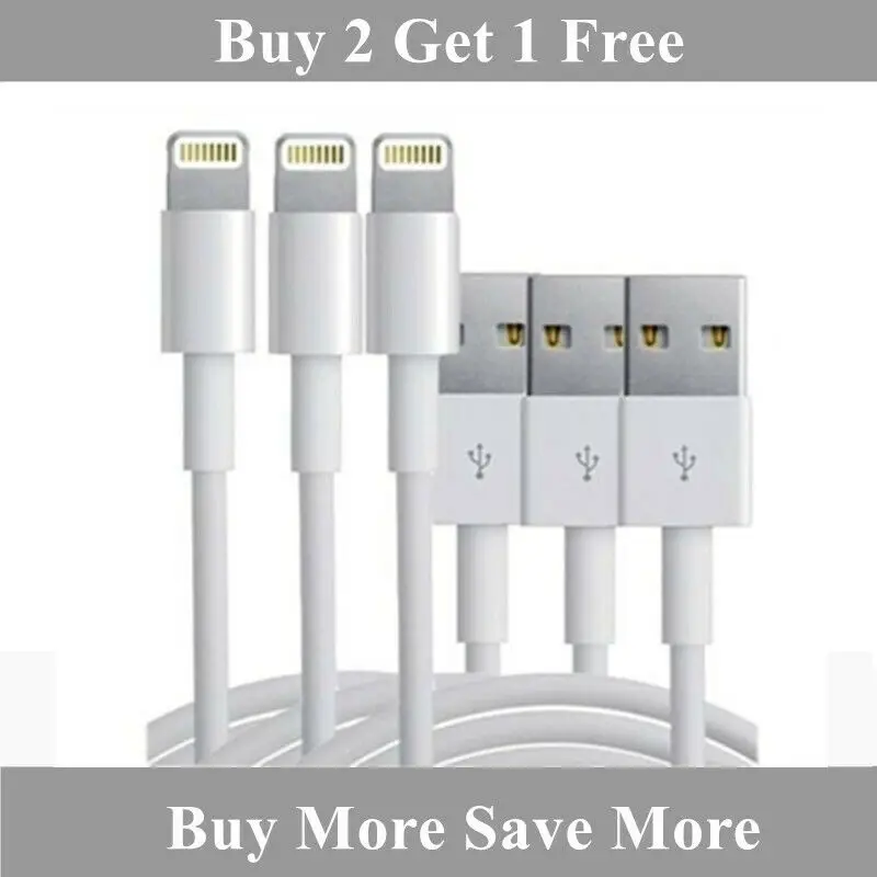 

3-PACK USB Data Charging Charger Cables Cords For iPhone5 6 7 8 X XS Plus