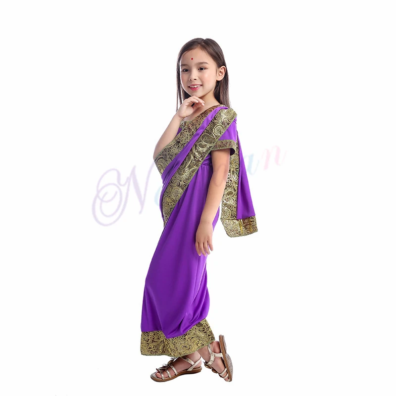 Индийское болливудское платье для девочек, индийское сари, кафтан, сари, одежда, индийское сари, костюмы на Хэллоуин