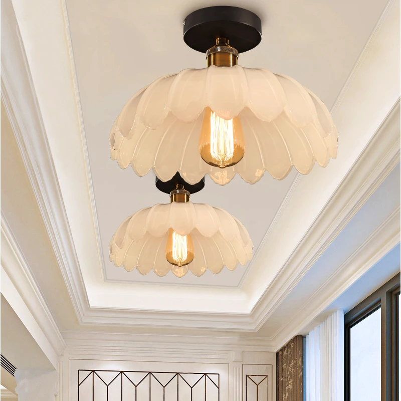 

European retro ceiling lamps modern aisle lights balcony light bedroom Fixtures restaurant copper lamp Ceiling lighting