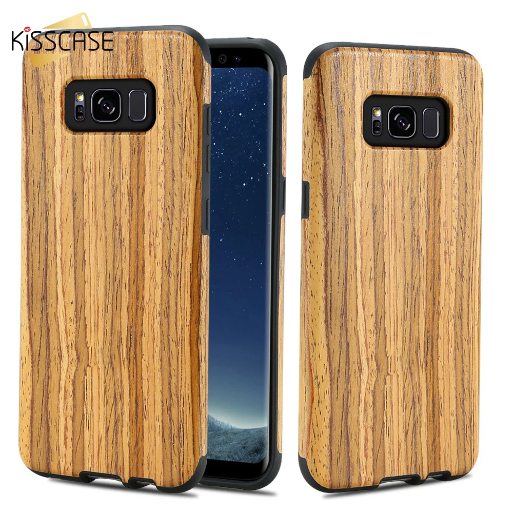 

KISSCASE wooden phone case For Samsung Galaxy S8 S8 Plus Cover Soft TPU Cover For Samsung S8 S8 Plus Silicone Protective Coque