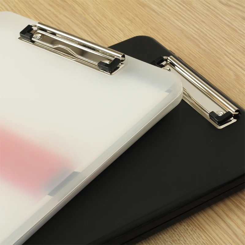 Black and White Classic Multifunctional File Organizer Plastic Clipboard Box Case Folder Pen Hold Office Supplies|file folder|case filefile case |