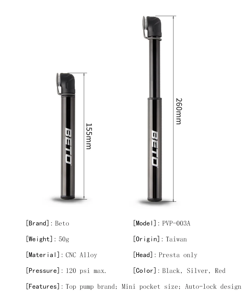 Beto велосипедный насос s Presta клапан адаптер Ручной мини-насос для велосипеда 120 фунтов/кв. дюйм дорожный велосипедный насос воздушный насос велосипедный насос шины