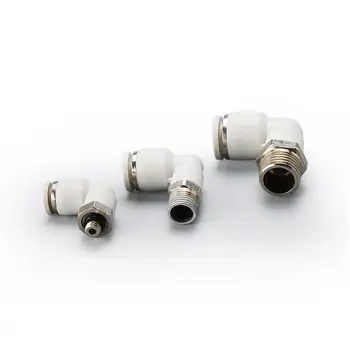 

PL8-01 Plastic Pneumatic White Air Quick Connector Elbow Element 8mm to 1/8'' BSP Male Thread Push L Type Pipe Fitting Parts