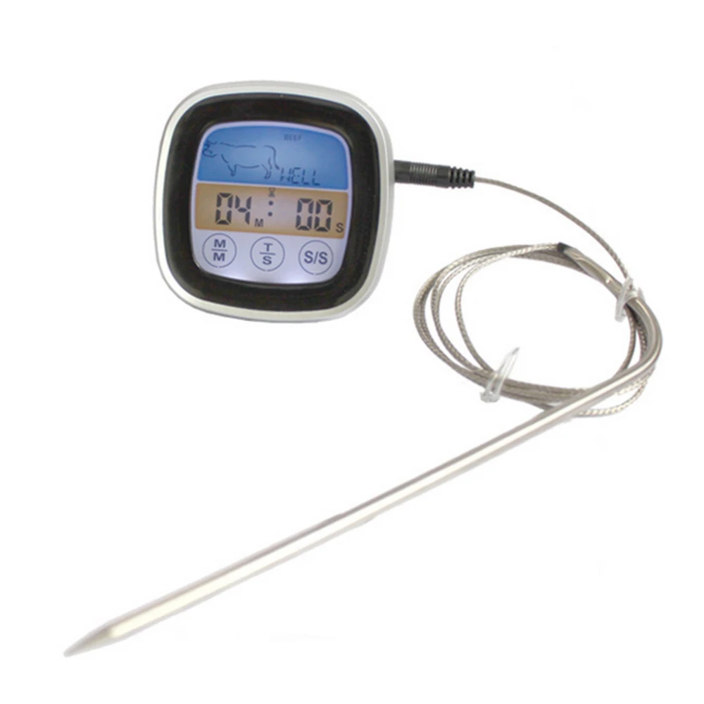 

Digital Oven Thermometer Meat Bake Temperature Meter Stainless Steel Gauge Maximum 99 Minutes 59 Seconds