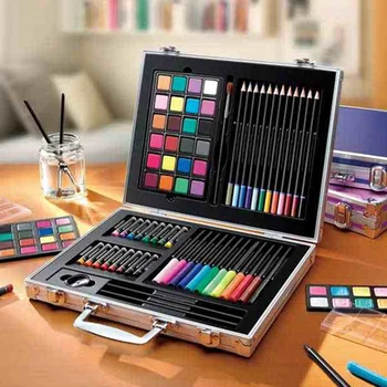 

Kids Colorful Painting Drawing Pencil Watercolor Pen Crayon Solid Watercolor Pigment Stationery with Aluminium Box Painting Tool