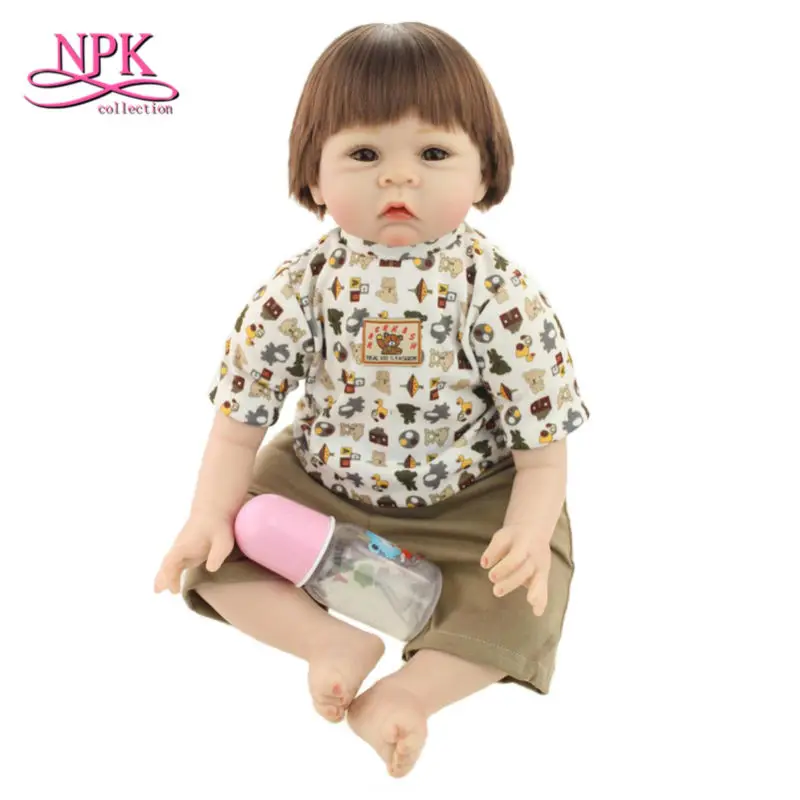 

50cm New Design Silicone Reborn Baby Dolls Dressed Doll,Silicon Dolls Reborn Babies Cloth Body with Hat Newborn Toy for Children