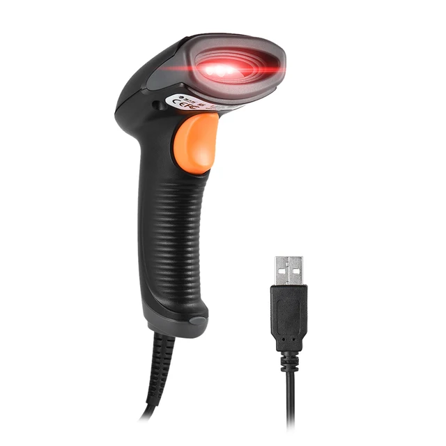 Portable USB LED Handheld Wired Barcode Scanner 1D 2D Bar Code Scanner for Supermarket Library