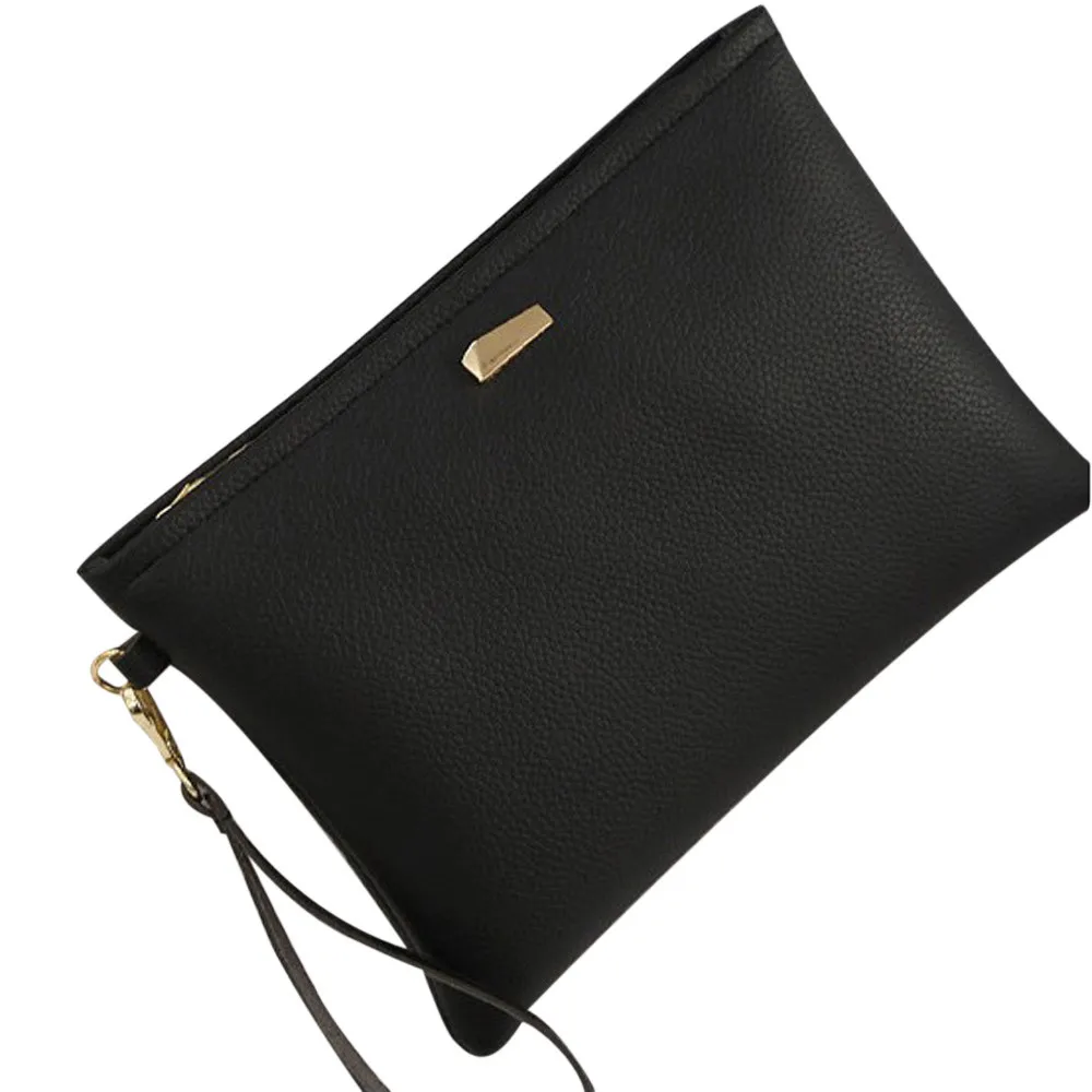 Женская модная сумка через плечо, женская сумка-клатч, черная кожаная сумка-клатч, Большая вместительная сумка, сумка-клатч, женская сумка# PY - Цвет: Черный