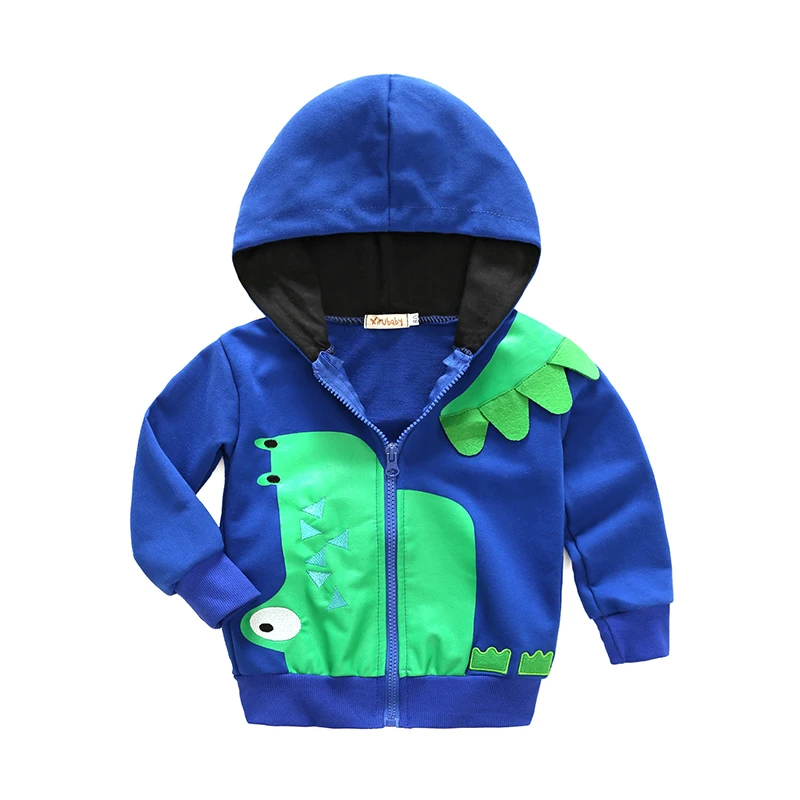 

toddler boy jacket cartoon dinosaur hooded little boys coats with zipper casual spring blue Children's Outerwear 3 years kids