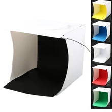 Мини фотостудия коробка, 8,9X9X9,5 дюймов Портативный фотография световой тент комплект, белый складной световой софтбокс с 40 светодиодный