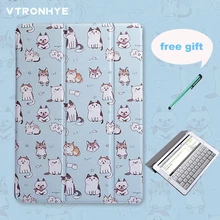 Чехол для планшетов для iPad Mini 1 2 3 4 с милым котиком, чехол с подставкой для iPad Air 1 2, чехол-книжка с функцией автоматического пробуждения и сна