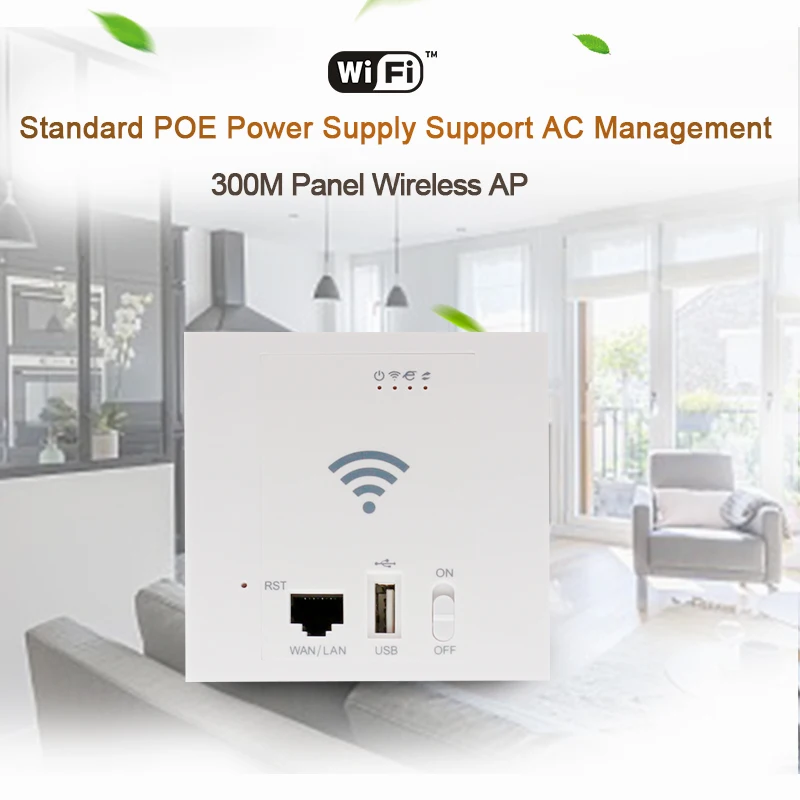 

45Pcs 300Mbps WiFi Repeater 86 Panel in Wall Access Point USB2.0 POE 24V Wireless Router SSID 2.4G 802.11n 10/100M WAN LAN