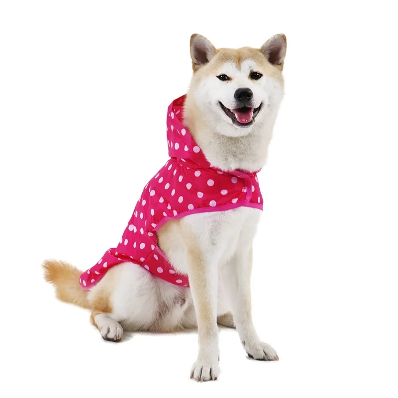 PAWZRoad собака милый плащ для большой собаки с посылка куртка в горошек Куртка из искусственной кожи PU красный/синий доступны Pet Одежда для
