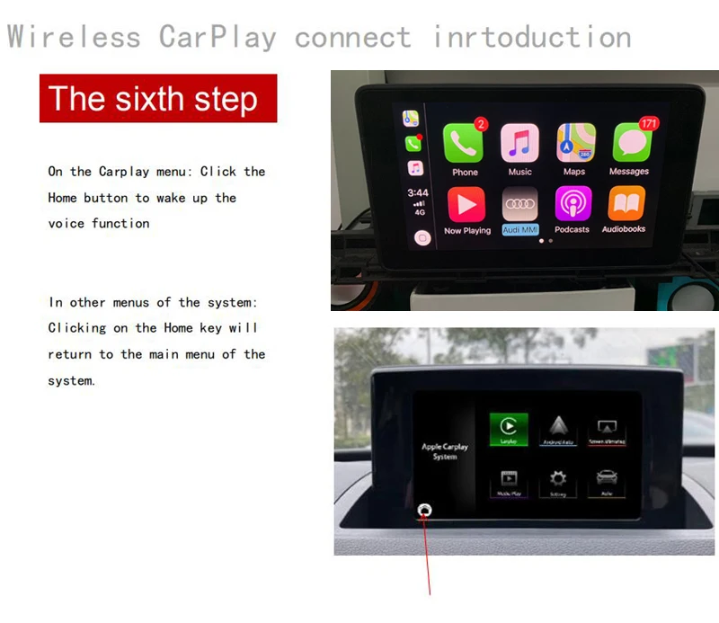 Автомобильный Apple CarPlay Android автоматический беспроводной декодер для Audi A8 MMI 2013- экран Обратный Комплект изображения