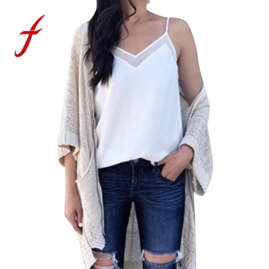 

Shirts women 2019 solid color strapless sleeveless small fresh beauty summer casual out women's clothing Chiffon sexy V-neck top