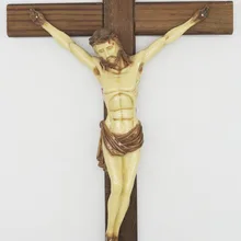 16,5 дюймов Настенный Крест, распятие ручная роспись тела Христа на карбонизированная древесина крест смолы Иисуса Христа на INRI Крест дома