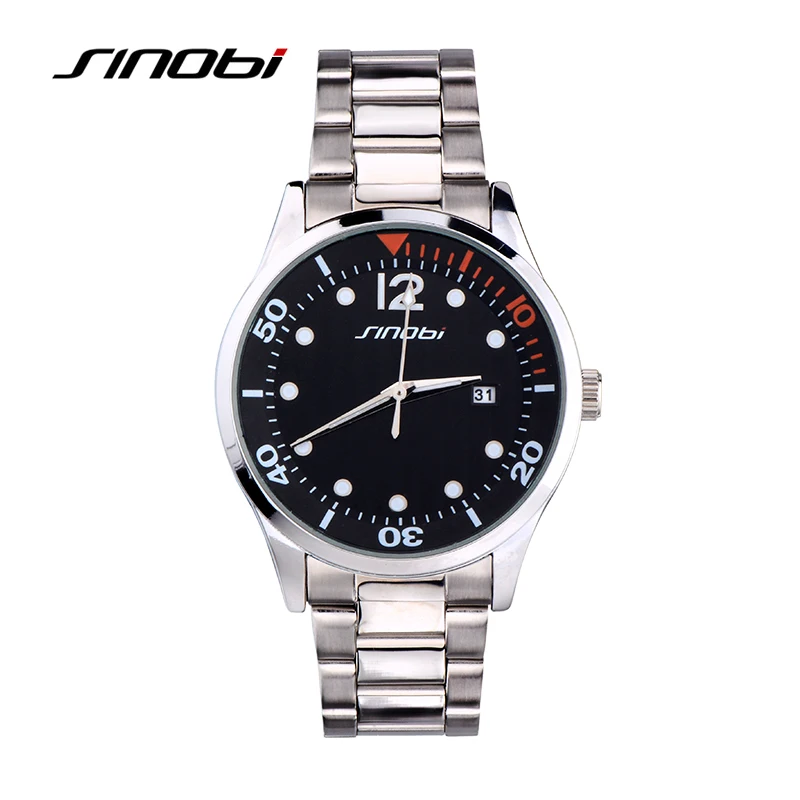 

SINOBI Watch Men Quartz Wristwatches for Man Watches Stailness Steel Men Watch Fashion Casual Business Watch