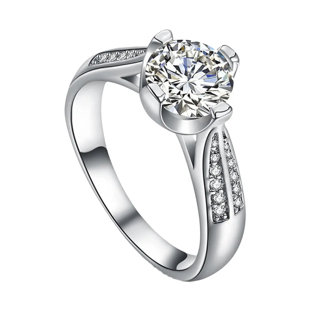 

Rings for women Flower Crystal Wedding Ring For Women Jewelry Accessories Rose Gold Gold Engagem Women Party Jewelry Silver Ring