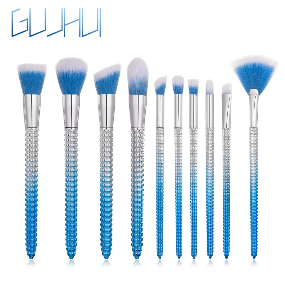 GUJHUI Gorgeous 10x Pro набор кистей для макияжа, основа для макияжа, пудра, тени для век, тушь для ресниц, кисть для губ, набор кистей, полный Профессиональный