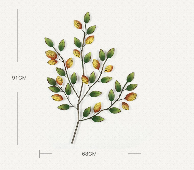 Американский Кованые железные листья настенные подвески для самодеятельного творчества Украшения Дома Гостиной Диван Фон Кирпичная