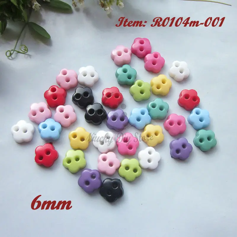 

Mini buttons 144pcs 6mm one / mixed color flower little doll buttons for toy diy sewing material craft scrapbooking accessories
