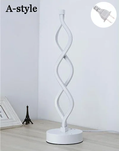 Современный 18 Вт Светодиодный настольный светильник, украшение для помещений, настольная лампа для спальни, освещение для чтения, Скандинавская алюминиевая настольная лампа для спальни - Цвет абажура: Astyle white US plug