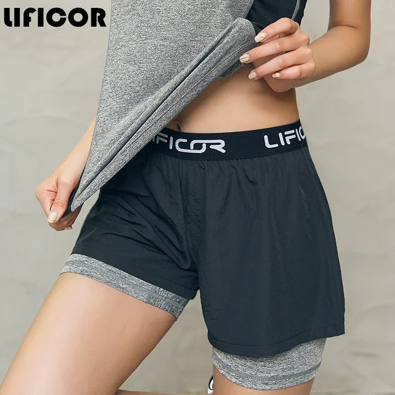 

High quality 2 In 1 Sport Fitness Running Yoga Shorts Women Athletic Shorts Cool Ladies Running Shorts Fitness Workout Clothes