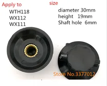 5 pçs/lote K18-2 Aplicar para WTH118 WX112 interruptor baquelite chapéu botão potenciômetro WX111 núcleo de cobre de 6 MM de furo de orelha