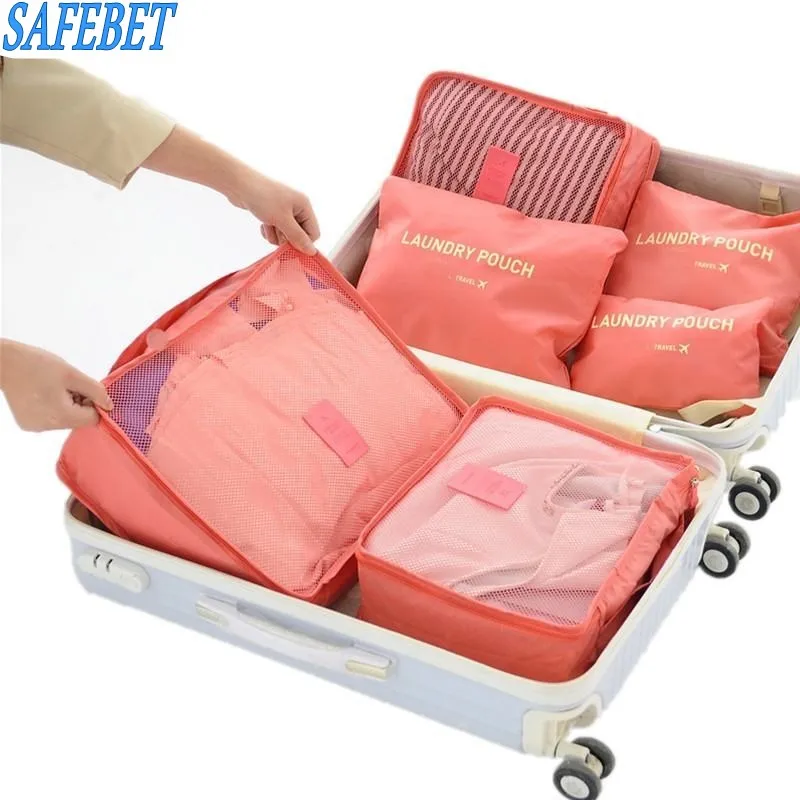SAFEBET Brand 6PCS Summer Style Travel Storage Bag Set For Home Closet