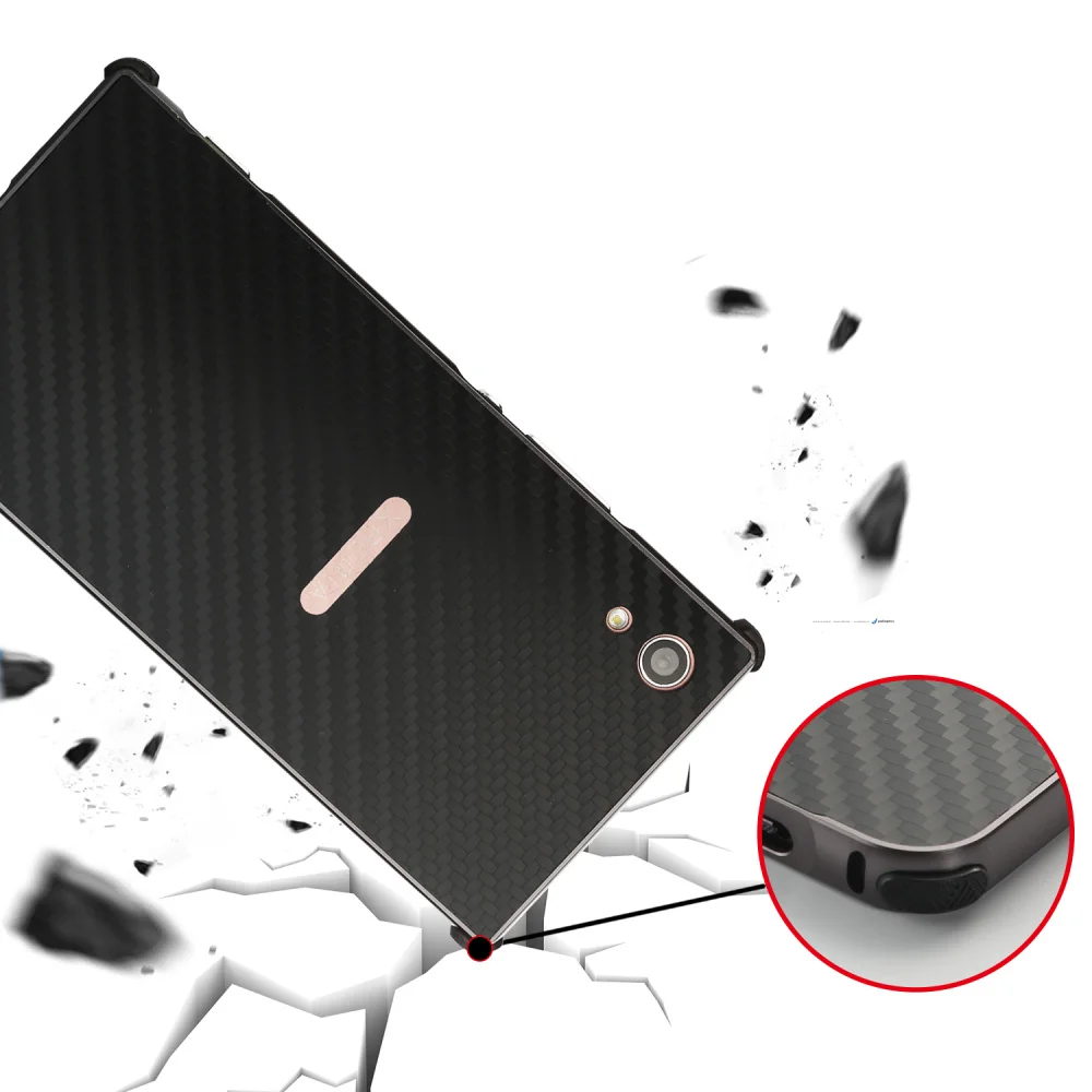 Роскошный алюминиевый бампер для Sony Xperia XZ XZs жесткая задняя панель из поликарбоната металлический бампер из углеродного волокна ударопрочный чехол для Sony Xperia xa1