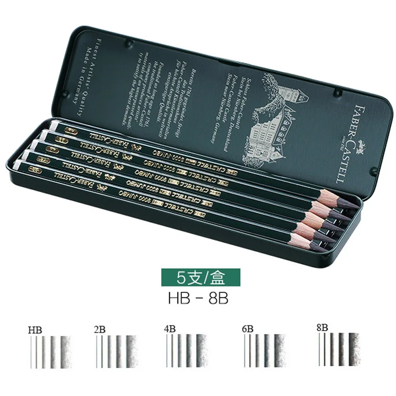 Faber-Castell 9000 jumbo графит рисунок Карандаши 5 шт./6 шт./лот 0.53 мм привести Книги по искусству эскиз карандашом HB 2b 4b 6b 8b Pro Builder Мелки