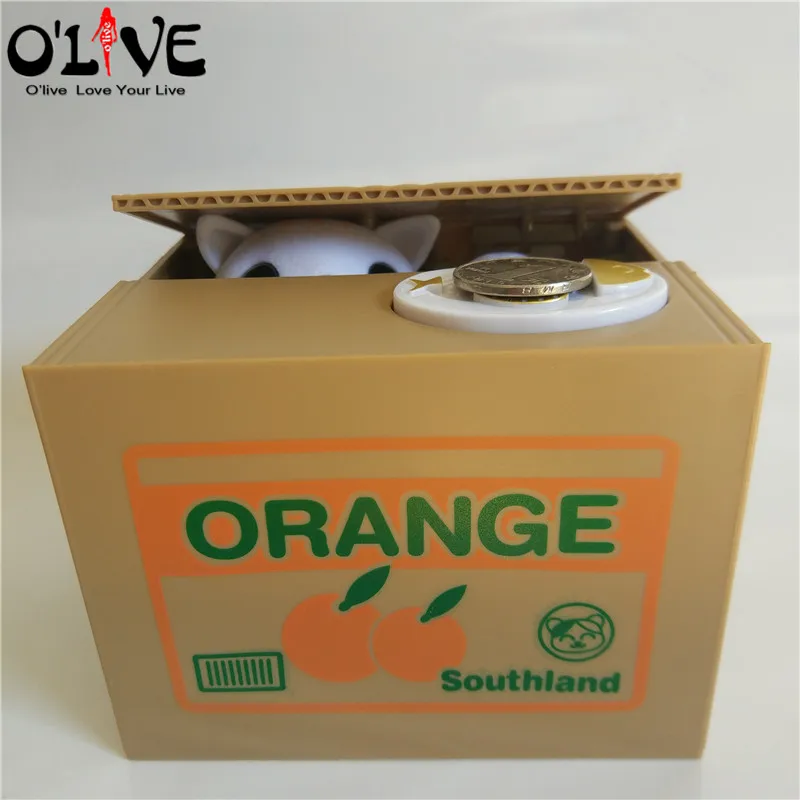 Panda Thief Money boxes toy piggy banks gift kids money boxes Automatic Stole Coin Piggy Bank Money Saving Box Moneybox - Цвет: white cat