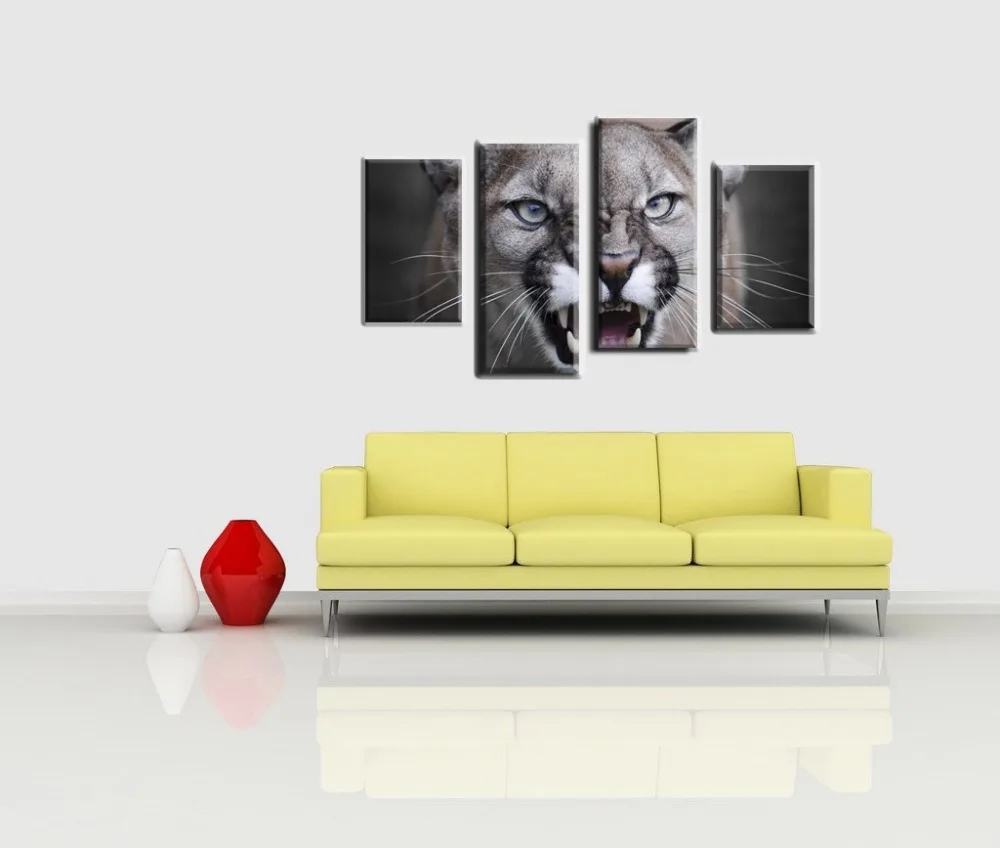 NAN Wind modern cheap oil painting frameless painting roaring puma