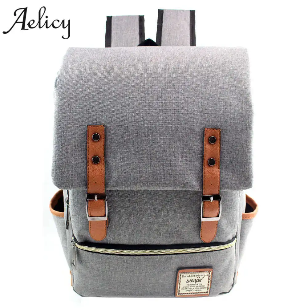 

Aelicy High Quality Canvas Backpacks For Teenage Girls School Bags Large Capacity Computer Backpack for Laptop Student Bag