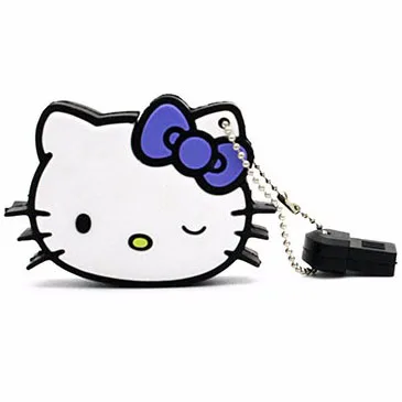SHANDIAN,, милый USB флеш-накопитель hello kitty, 4 ГБ, 8 ГБ, 16 ГБ, 32 ГБ, 64 ГБ, флеш-карта, usb-флешка Kitty Cat, usb-флешка с рисунком котенка, u-диск - Цвет: Blue