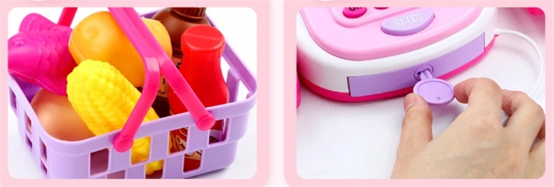 Имитация супермаркета кассовый аппарат Набор игрушек микрофон кардридер Синий Розовый мальчик девочка игровой дом Классические игрушки с коробкой